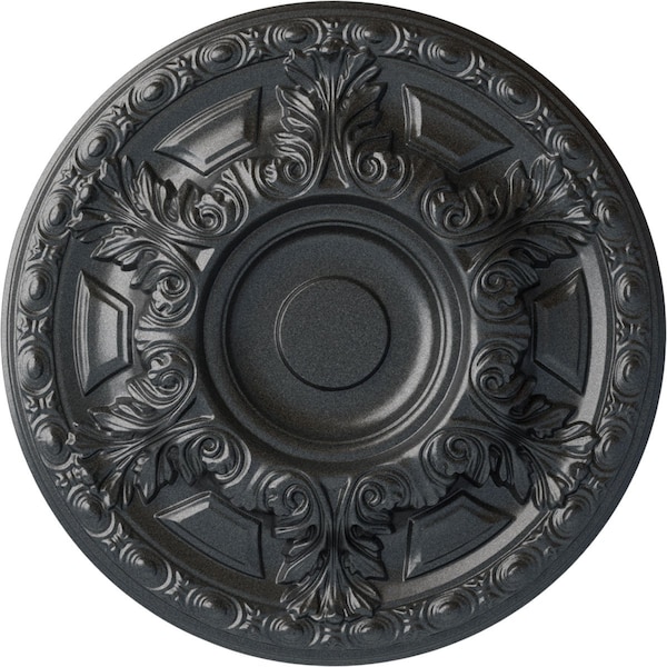 Ekena Millwork Granada Ceiling Medallion (Fits Canopies up to 7 1/8"), Hand-Painted Pewter, 23 1/2"OD x 2 3/4"P CM24GAPES - main